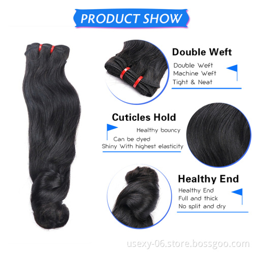 Wholesale Free Sample Raw Indian Hair Extension Super Double Drawn Natural Color Virgin Hair Bundles